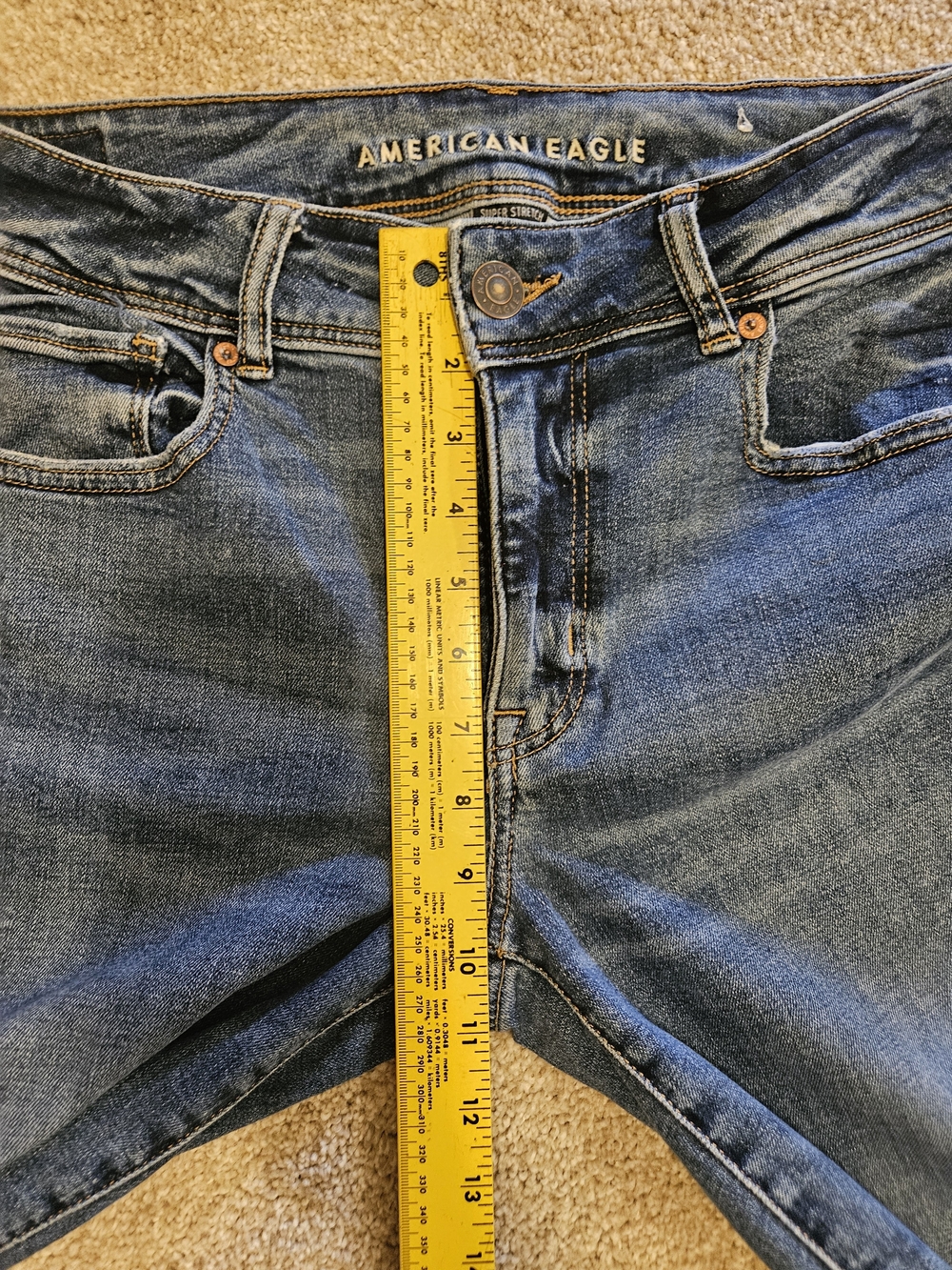 American Eagle Outfitters Mid Wash Kick Boot Jeans 12 X- short - Picture 8 of 8